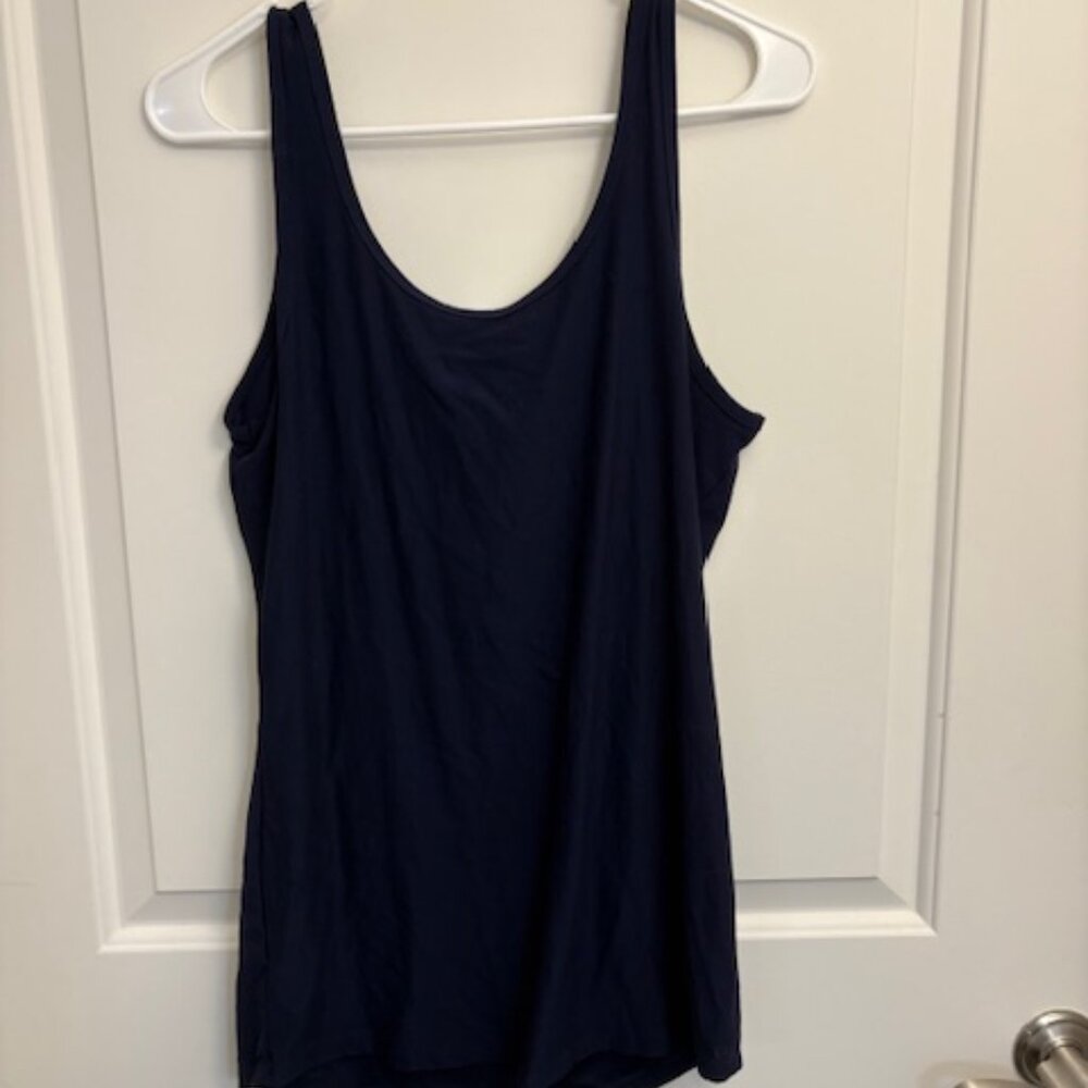Navy Blue Tank Top with Red, White & Blue Butterfly - Picture 3 of 3